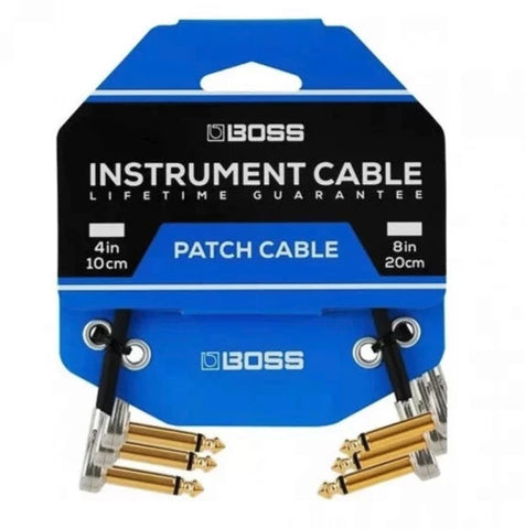BOSS CABLE 4" Right Angled Pancake Cable 3-PK