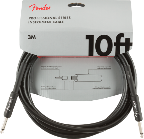 FENDER CABLE PRO 10' INST CABLE BLK - PickersAlley