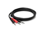 HOSA INSERT Y CABLE 2x1/4" Male to 1/4" Male TRS