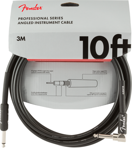 FENDER CABLE PRO 10' ANG INST CBL BLK - PickersAlley