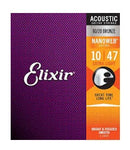 ELIXIR STRINGS Acoustic Nanoweb 80/20 .010-.047B - PickersAlley