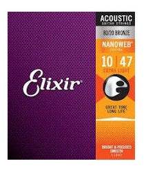 ELIXIR STRINGS Acoustic Nanoweb 80/20 .010-.047B - PickersAlley