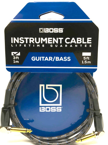 BOSS CABLE BIC-3AA Right Angled 3' - PickersAlley