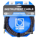 BOSS CABLE 15' Straight to Right Angled Patch Cable - PickersAlley