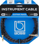 BOSS CABLE 10' Straight to Right Angled Patch Cable - PickersAlley