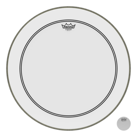 REMO DRUM HEAD 22" PWST3 BASS SM/WH